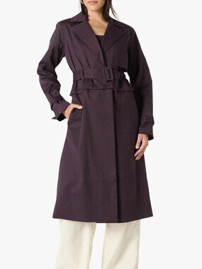 1X The Drop Plus Size Purple Trench Coat